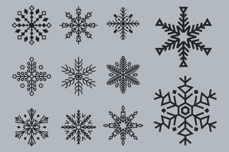 Snowflakes doodle hand drawn for christmas design Vector Image
