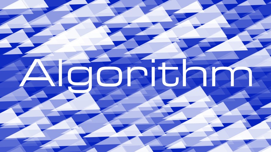 Algorithm word abstract triangles background vector image
