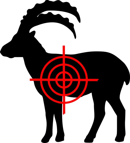 Alpine Ibex Target Vector Image