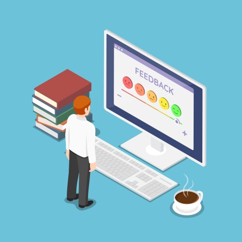 Isometric Customer Feedback Rating Vector Image