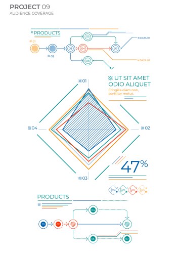 project elements commercial charts modern visual vector image