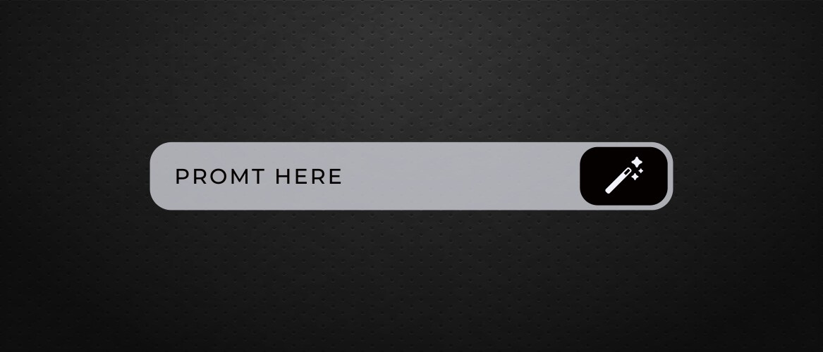Ai enhancement interface bar with prompt text vector image