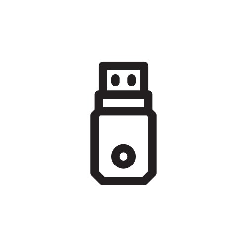 Flash disk icon computer component outline vector image