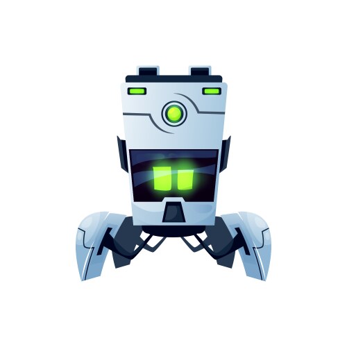 Robot assistant on grabs isolated android helper vector image