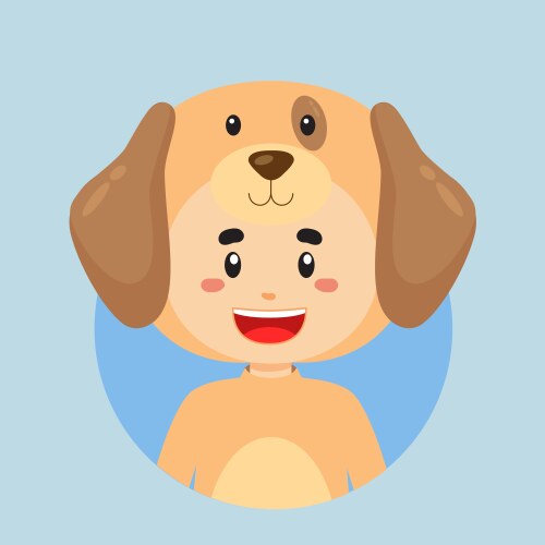 Avatar of a character with dog costume vector image