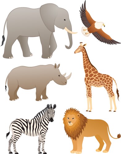 African safari animals frame Royalty Free Vector Image