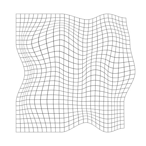 Distorted square grid warped mesh texture net vector image