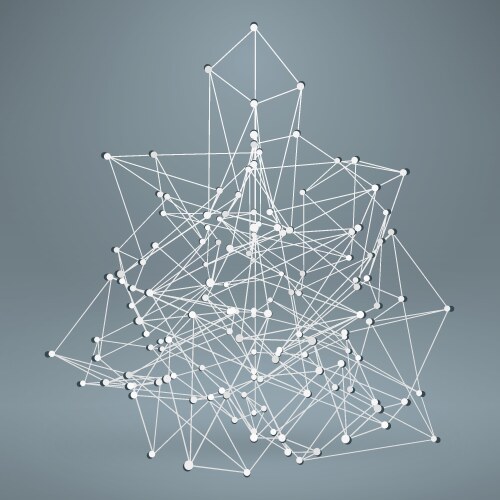 Wireframe polygonal element abstract 3d object vector image
