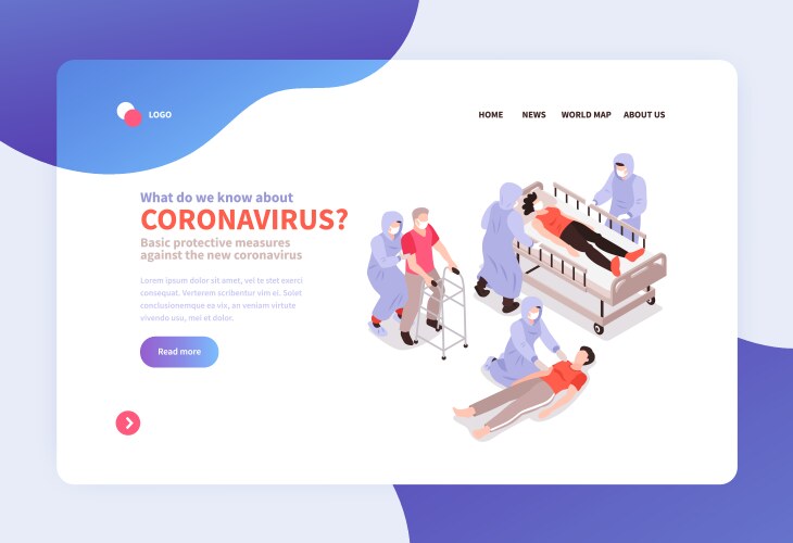 Medicine coronavirus landing page vector image