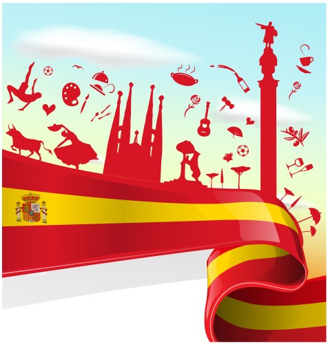 Spain flag Royalty Free Vector Image - VectorStock