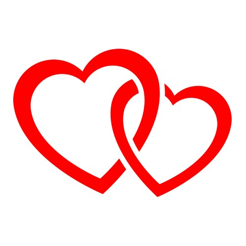 Two hearts logo Royalty Free Vector Image - VectorStock