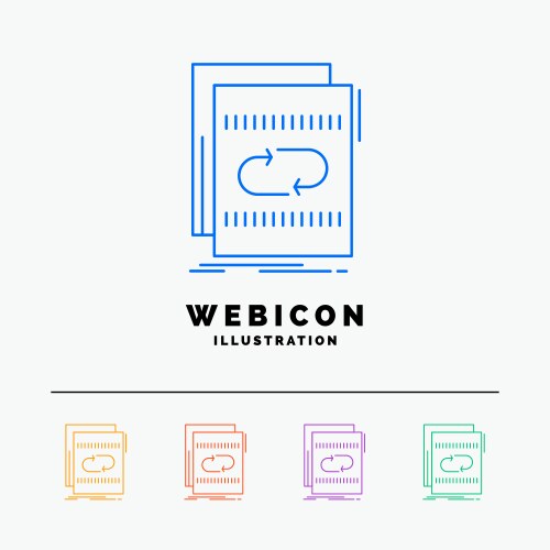 Audio file loop mix sound 5 color line web icon vector image