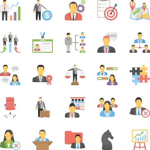 Human resources icons set cartoon Royalty Free Vector Image