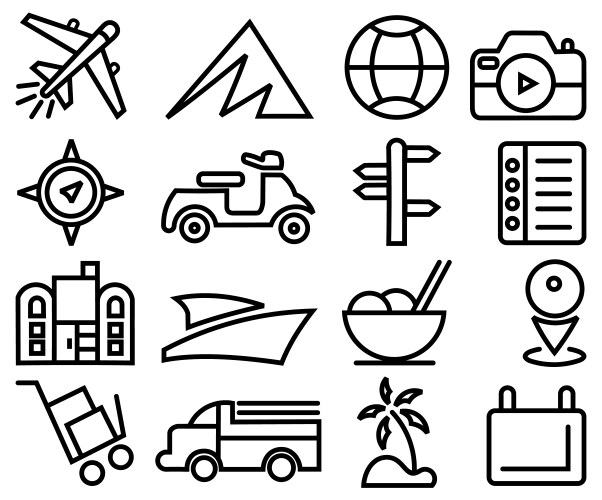 Travel icons set tourism simple icon collection Vector Image