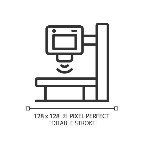 x ray machine pixel perfect linear icon vector image