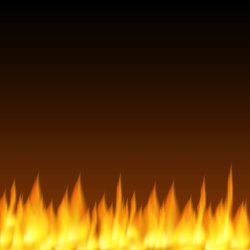 Realistic fire background flame isolated Vector Image
