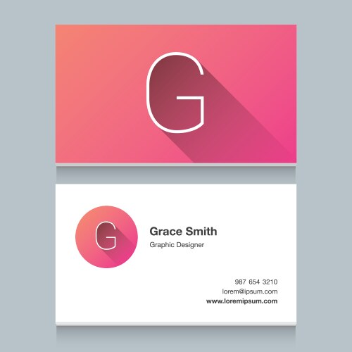 business card letter g vector image