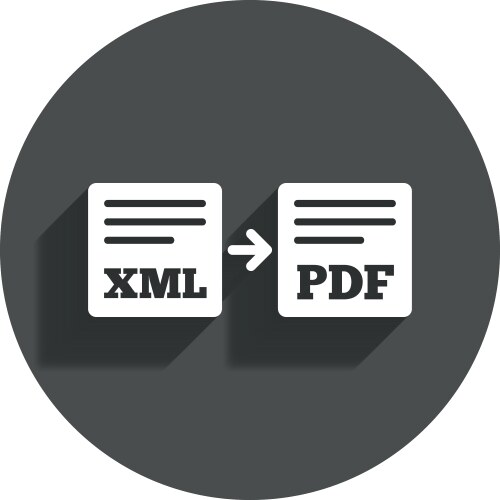 Export xml to pdf icon file document symbol vector image