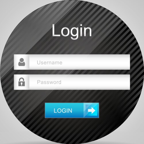 login interface - username and password vector image