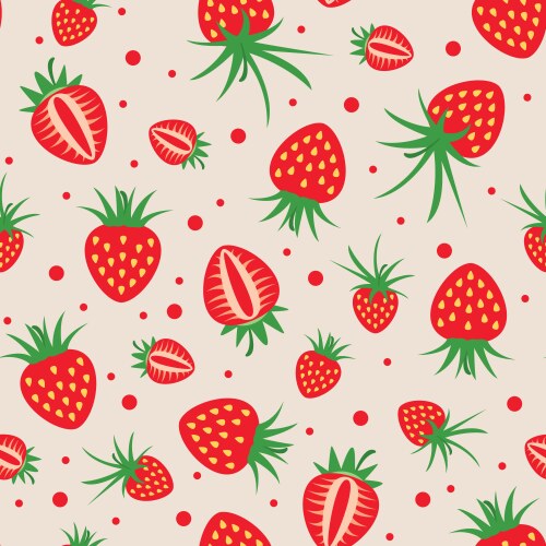 Red strawberries seamless pattern strawberry Vector Image