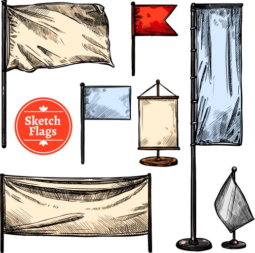 Flags realistic set Royalty Free Vector Image - VectorStock