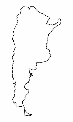 Argentina outline map vector image