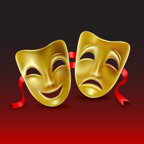 Theatrical Masks Royalty Free Vector Image Vectorstock
