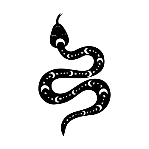 Magic snakes with moon and stars clipart mystical Vector Image