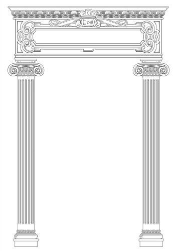Bright ancient columns set on white background Vector Image