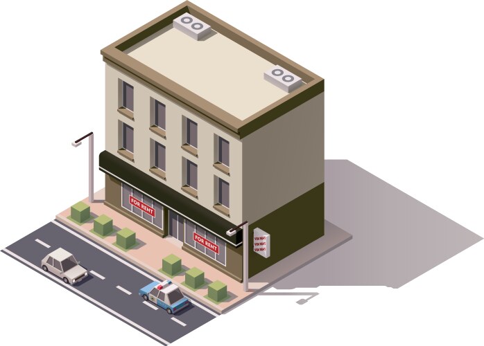 Office building isometric Royalty Free Vector Image