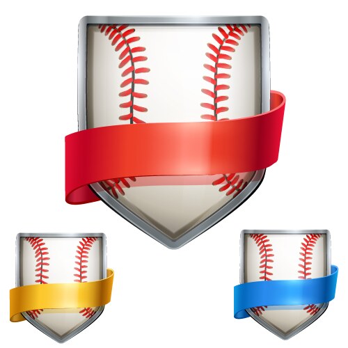 Metallic Shield with Baseball