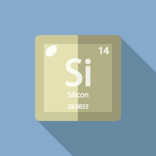 Chemical element silicon flat vector image