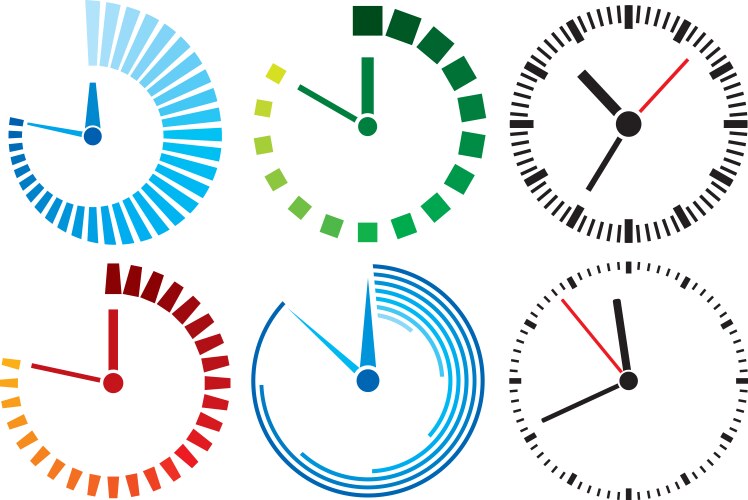 Colorful Clock Royalty Free Vector Image Vectorstock Colorful Clock Royalty Free Vector Image Vectorstock