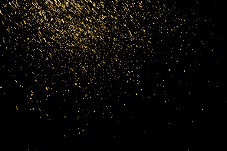 Gold glitter particles black background christmas Vector Image