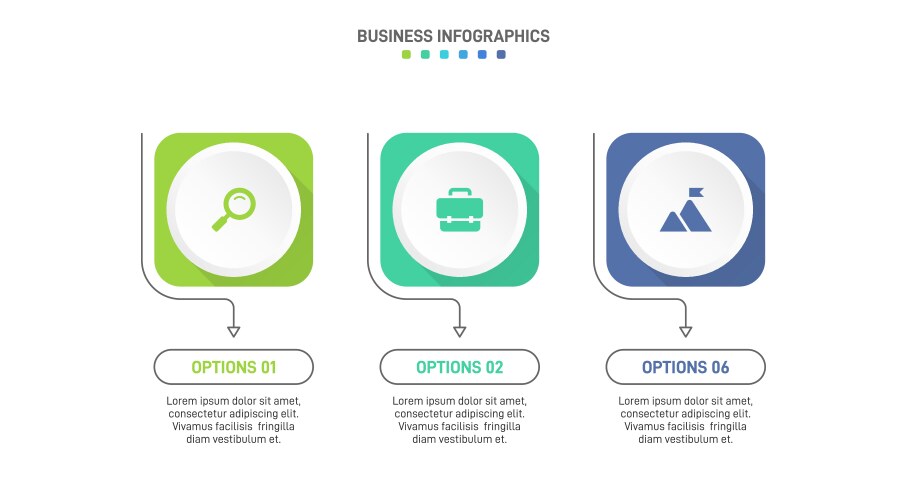 Horizontal progress bar featuring 3 arrow-shaped Vector Image