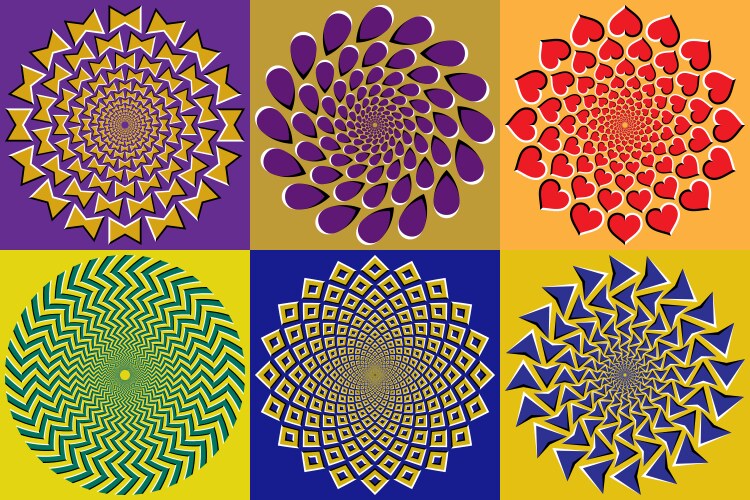 Set of circular patterns with different shapes vektorbild