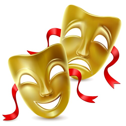 Theatrical Masks Royalty Free Vector Image Vectorstock
