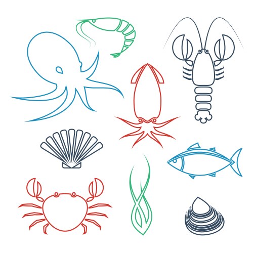 Seafood Royalty Free Vector Image - VectorStock