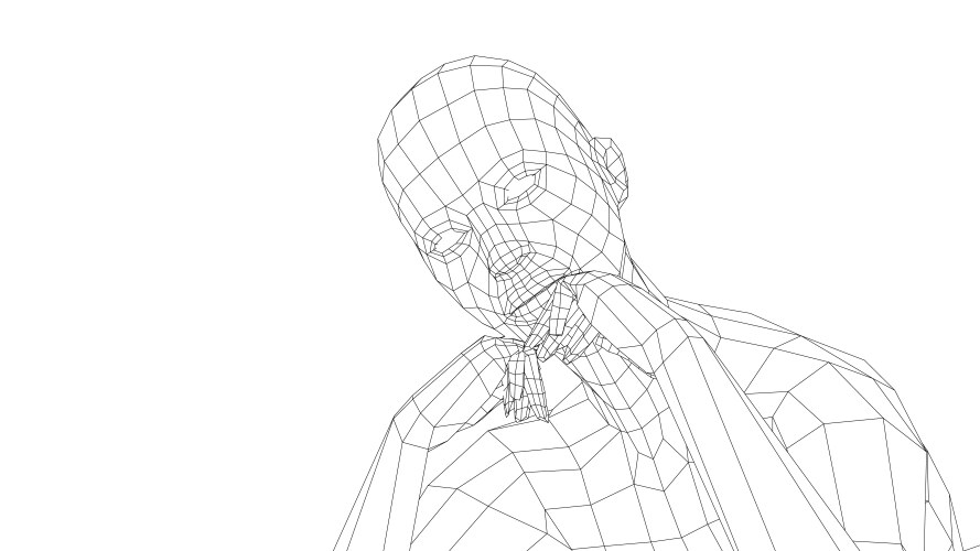 wireframe girl in a sexy pose vector image