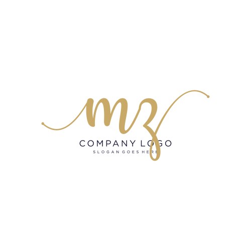 Mz initial handwriting logo with circle template Vector Image
