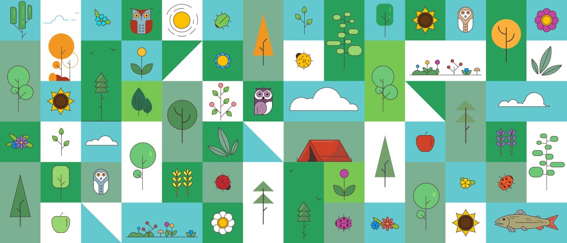 City park seamless background Royalty Free Vector Image