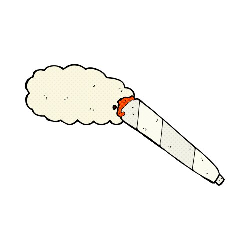 Comic cartoon marijuana cigarette Vector Image