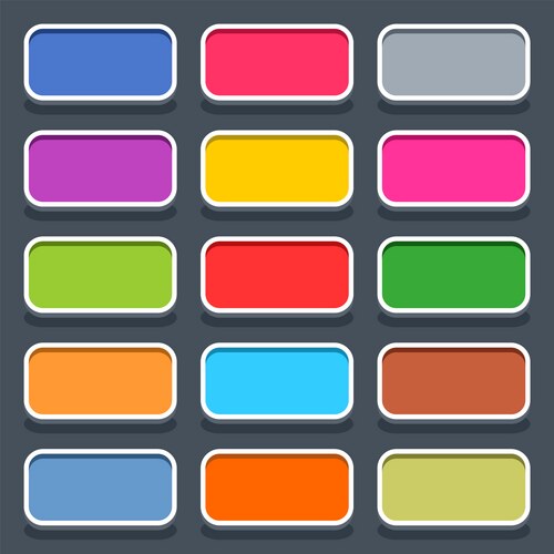Flat blank web button rounded rectangle icon vektorbild