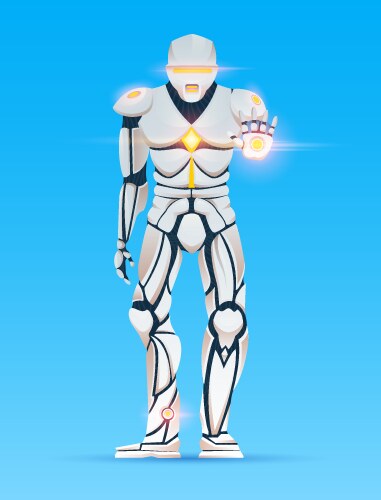 stylish cyborg man humanoid robot with artificial vector image