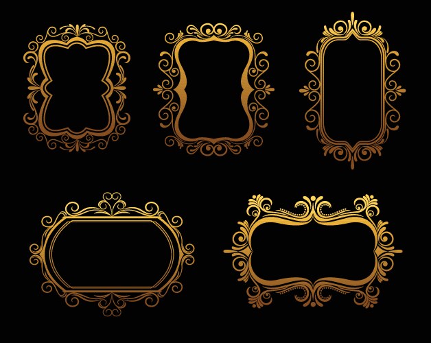 Golden vintage floral Royalty Free Vector Image