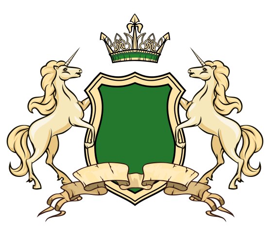 Heraldic Unicorn Coat of Arms Vector Image