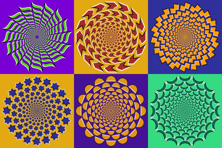 Set of dynamic circular patterns colorful circles vektorbild