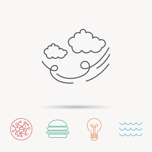 wind icon cloud with storm sign vector image vector image