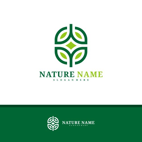 Tyre with leaf logo design template Royalty Free Vector