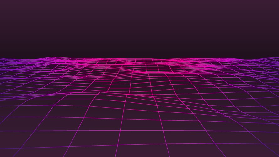 Synthwave background 80s mountain pink grid free Vector Image